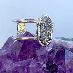 Kendra Scott Elyse Platinum Drusy Size 9